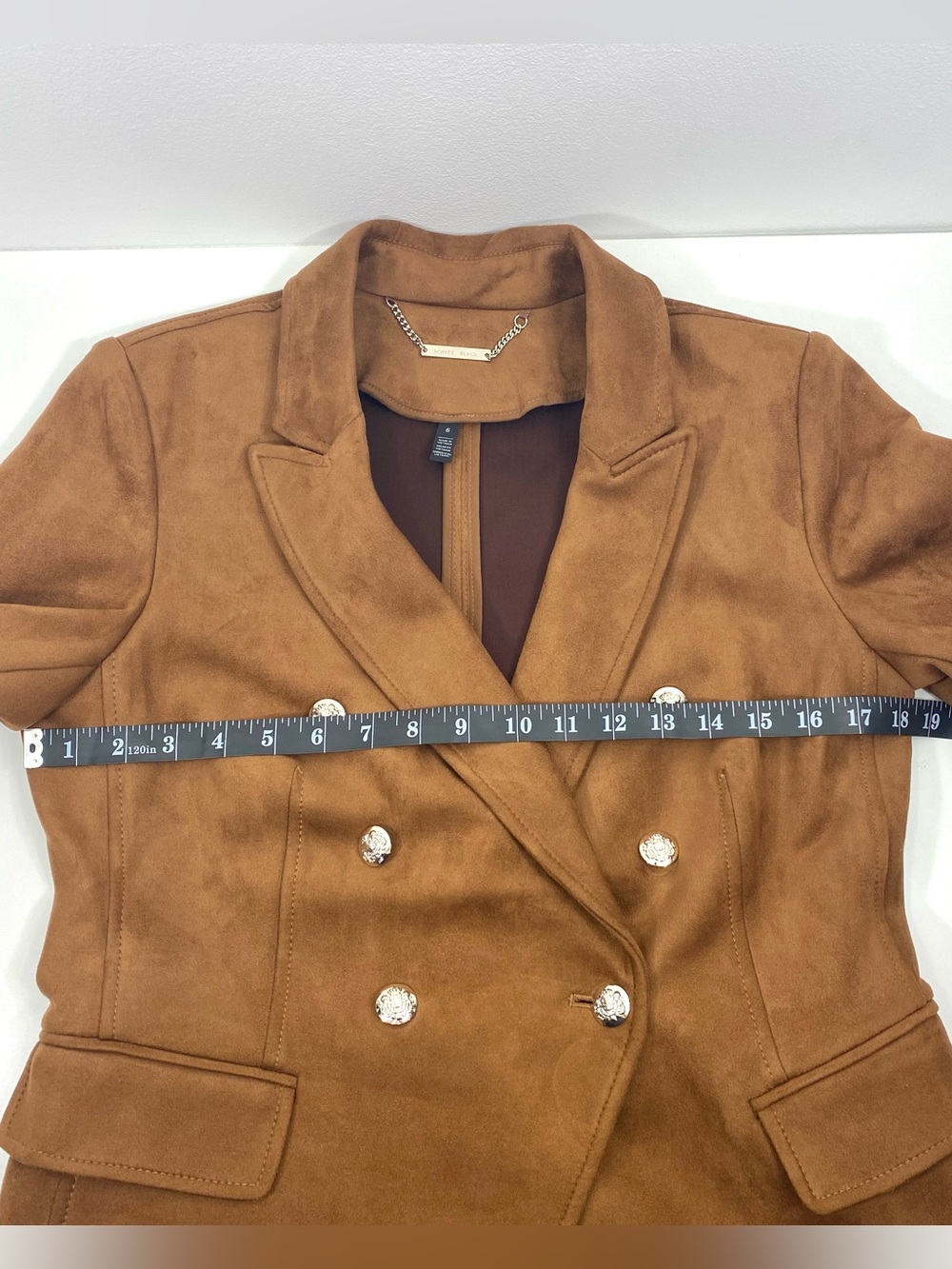 White House Black Market Whisky Double-Breasted Studio Blazer Suit Jacket 6 - Picture 10 of 15